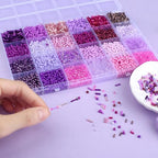 ZHIYUXI 7500Pcs Purple Glass Seed Beads Kit for Jewelry Making with Bugle Tube Bead 24 Colors Waist Embroidery Beads for DIY Bracelet Necklace Making Craft Beading Kit - color: G-Purple