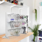 TORACK Pegboard Display Stand for Craft Shows & Fairs, 12 x 16 in Metal Tabletop Pegboard Display with Hooks for Christmas Fair Event(White, Pack of 4) - style: 4-Pack White