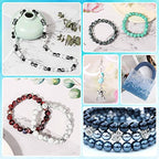 840pcs 8mm Glass Beads - 24 Colors, Round Marble Loose Beads for Men Women Bracelet Earring Necklace Jewelry Making Supplies - color: Black