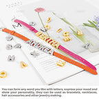 AUEAR, 52 Pack Silver Gold A-Z 8mm Full Rhinestone Slide Charms Crystal Alphabet Letter Alloy for Bracelets Necklace Wristbands DIY Jewelry Making - color: Silver & Gold, size: 52 Pack