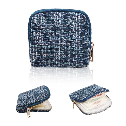 Stratalife Travel Jewelry Case - Portable Jewelry Pouches for Bracelets Necklace Rings, Healing Crystal Storage Bag Earring Organizer with Zipper Gift for Women, Navy Blue - color: Quilted Navy Blue