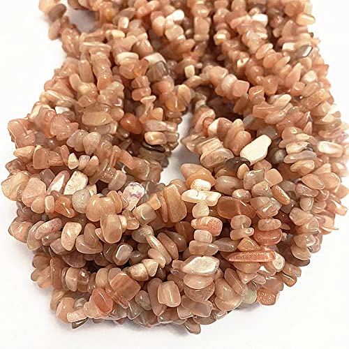5-8mm Natural Sunstone Gemstone Chips Loose Beads Semi Precious for Jewelry Making DIY Handmade Craft Supplies 1 Strand per Bag Approxi 34" - color: Sunstone Chips