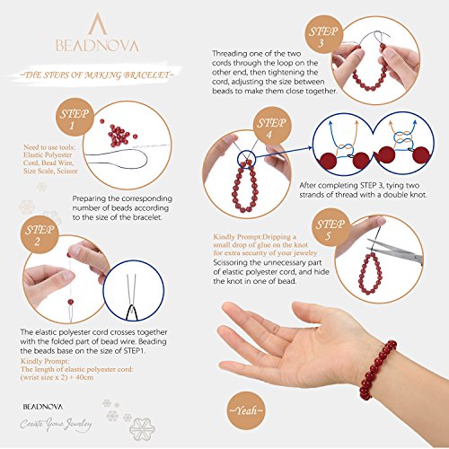 BEADNOVA 4mm Natural Hematite Gemstone Round Loose Beads for Jewelry Making (90-92pcs) - color: 23) Hematite Round Beads, size: 4mm
