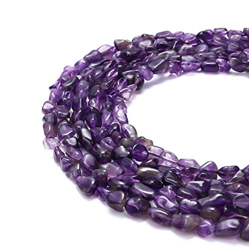 BEADIA Irregular Natural Amethyst Crystal Stone Loose Semi Gemstone Beads for Jewelry Making 5-8mm 38cm - color: Amethyst, size: 5-8mm 38cm