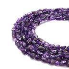 BEADIA Irregular Natural Amethyst Crystal Stone Loose Semi Gemstone Beads for Jewelry Making 5-8mm 38cm - color: Amethyst, size: 5-8mm 38cm