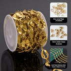 2 Meters Baroque Lip Chain for Jewelry Making Stainless Steel Bulk Chain Gold Plated Craft Chain Roll - color: Gold Lip