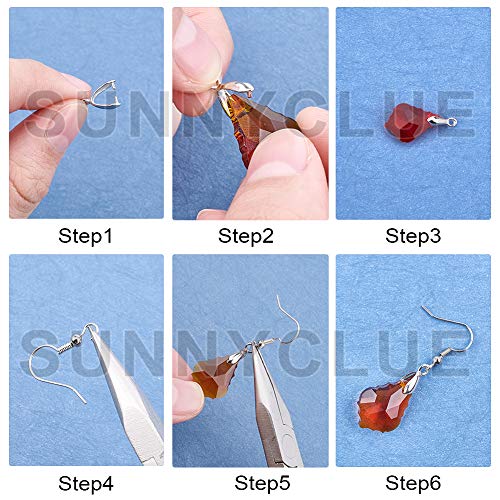SUNNYCLUE 1 Box 120Pcs Pinch Bails Pinch Clasp Snap on Bails Bulk Dangle Charm Hanging Loop Bead Connector 20x7mm Golden Silver Pendants Clasps for Jewelry Making Supplies Earring Necklace Craft - color: 6 Colors Pinch Bails