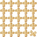 1 Box 80pcs Alloy Cross Beads Gold Crosses Beads Metal Tibetan Golden Crucifix Center Crosses Space Bead Bulk for Jewelry Making Holiday Bracelet Necklace Beading Accessories Supplies Crafts - color: Golden