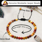 Amazing Gemstone Crystal Anklet Ankle Bracelets for Women - Waterproof Beaded Healing Crystal Anklets, Plus Size Chakra Gemstone Bead Anklet - color: Mookaite, style: Plain