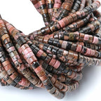 2x4MM 150PCS Black Rhodochrosite Rhodonite Tube Cylinder Rondelle Abacus Disk Spacer Loose Beads for Jewelry Making - color: Black Rhodonite, size: 2x4mm cylindrical