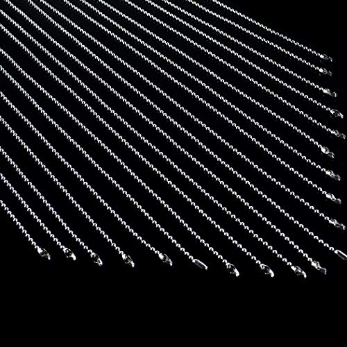 SUMERSHA 50 Pack Ball Chain Necklaces 30 inch Stainless Steel #3 2.4mm Bead Pull Chain - size: 30 inch Stainless Steel