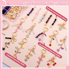 TOHONGADON 907 Pcs Lip Gloss Charms, Keychain Making Kit, Bag Charm Kit with 5 Kinds of Crystal Stones, 343 Charms, 24 Keychain Clips, Key Ring Jewelry Plier, Extender Chain for DIY Crafting - color: 907 Pcs Keychain