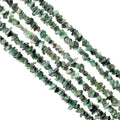 GM GemMartUSA Emerald Natural Raw Chip Beads Strands | Semi-Precious | AAA+ Quality 1 Strand 34” | DIY Bracelet Jewelry Making, Healing Crystal Craft| 4-6mm - Green-Color Gemstones (CHEM-70001) - color: Emerald (CHEM-70001)