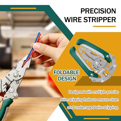 18 in 1 Foldable Wire Stripper,wire strippers foldable cable cutters, Cable Cutters with Plier