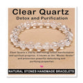 AD Beads Handmade Gemstone Stretch Elastic Bracelet Crystal Healing Reiki Nature's Beauty and Spiritual Essence Unisex - color: Clear Quartz (Detox and Purification), size: 8mm