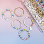 Xylise DIY Jewelry Making Kit, 1000+ Beads with Letters, Turquoise and Pearl Beads, Gold Charms, Bracelet Supplies (Colorful) - color: colorful