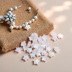 30 Pcs Crystal Glass Star Beads, Matte White 8mm Small Star Shape Crystal Lampwork Glass Loose Beads Lot for Jewelry Making DIY Jewelry Findings Beading Supplies