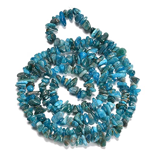 5-8mm Natural Blue Apatite Gemstone Chips Loose Beads Semi Precious for Jewelry Making DIY Handmade Craft Supplies 1 Strand per Bag Approxi 34" - color: Blue Apatite Chips
