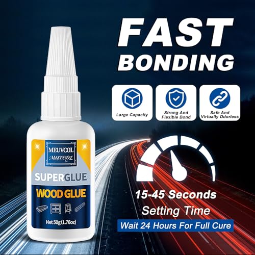 Meuvcol Extra Strong Wood Glue, 100g Fast Drying Clear Wood Adhesive for DIY Crafts, Heavy Duty Furniture Repair & Garden Projects - size: 100g, style: Wood Glue