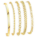Gold Bracelets Set for Women Stack, Chunky Thick Bracelets Stack for Women Trendy, Simple Dainty Thin Gold Plated Cuff Stackable Bracelets With Beaded Cuban Paperclip Snake Rope Bangle Hand Chain Jewelry - style: Style 10-gold