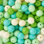 100 Pcs 11.5-12mm Bubblegum Beads Opaque Acrylic Chunky Loose Spacer Round Focal Beads for Jewelry Making Bracelet Necklace Keychain Craft Art Making,Hole:1.8mm,Lawn Green - color: Lawn Green