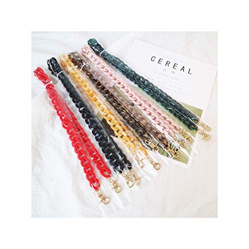 Aumey Clear White Black Brown Acrylic Chain Clutch Purse Strap Handles Bag Handbag Purse Replacement Chains 40 Inches - color: green