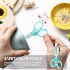 PAFASON Small Travel Embroidery Scissors Set Curved Straight Tip All Purpose for Quilting Sewing Knitting Crafting Cross Stitch Crochet Thread Yarn Paper Fabric Detail Multipurpose Cutting Safety Case - style: Modern