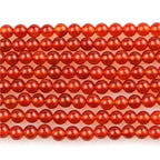 MJDCB 225pcs Natural Small Stone Beads 3mm Red Agate Round Smooth Loose Gemstone Bead for Jewelry Making Bracelets Earrings Necklaces Accessories - color: Red Agate