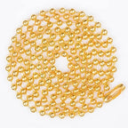 SUMERSHA 30pcs Ball Bead Chain, 24 inches Gold Plated Metal Ball Necklace 2.4mm Bead Adjustable Pull Chain Extension with Matching Connector Jewelry Findings