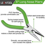 5.5-Inch Long Nose Pliers with Wire Cutter, Smooth Flat Jaws, Chain Nose Pliers for Jewelry Making and Repair - style: Long Nose Pliers Smooth Jaw