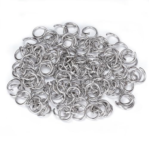 1000Pcs 9mm Stainless Steel Open Jump Rings 16 Gauge Metal O Rings Single Loop Connectors for Jewelry Necklaces Bracelet Earrings Keychains Chainmail DIY Making - color: dark silver-16gauge, size: 9mm
