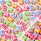 125pcs Acrylic Beads Colorful Bow Beads Rainbow Bow Beads for Jewelry Making Handmade DIY Bracelet, Charms Keychain Craft Supplies (Rainbow Bow) - color: rainbow bow