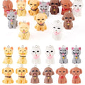 Beadthoven 12Pcs Mini Resin Dog Charms, 3D Cute Dog Pendants Cute Cartoon Puppy Pet Animal Resin Dangle Beads with Metal Loop for DIY Earrings Keychain Necklace Jewelry Making Bag Charms Accessory - color: Dog-6 Styles