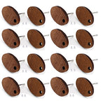 DoreenBeads 30Pcs Wooden Stud Earrings Posts with Loop for Jewelry Making- Flower Circle Wood Earring Posts DIY Earring Making Jewelry Findings - color: Oval