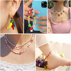 Pandahall 200pcs Fruit Vegetable Handmade Lampwork Beads Glass Mixed Style Loose Spacer Beads Charms for Bracelet Necklace Jewelry Making