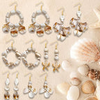 550Pcs Ocean Beads for Bracelets Making Kit, Imitation Boho Ocean Beach Shell Bead Charms Starfish Mermaid Beads Summer Sea Dangle Pendant for Earring Bracelet Necklace Anklet DIY Craft Jewelry Making - color: Beige+Camel