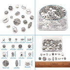 Craftdady 80Pcs Antique Silver Flat Round Oval Spacer Beads Tibetan Metal Barrel Drop Rondelle Loose Beads for Jewelry Crafts Making - color: Antique Silver, Flat Round+Oval,80pcs