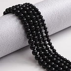 45pcs 8mm Natural Black Onyx Agate Gemstone Beads Energy Healing Crystal Round Loose Stone Beads for Jewelry Making, DIY Bracelets Necklaces - color: Black Onyx Agate, size: 8mm