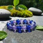 DandS ltd Crackle Lampwork Glass Beads for Jewelry Making, Dark Purple, Vibrant DIY Bracelets, Necklaces, Earrings, Beading Supplies & Craft Kits for Handmade Jewelry, 80pcs 0.39 inch (10mm), #J235-10 - color: Dark Purple