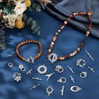 PH PandaHall 60 Sets Flower Toggle Clasps 10 Styles T-bar Closure Clasps Toggle Jewelry Clasp Flower Leaf Bird Metal Bar and Ring Clasp Connectors for Necklace Bracelet Jewelry Making, Antique Silver