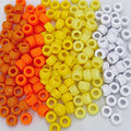 MIIIM 1000PCS 6x9mm Pony Beads Bulk, 5 Styles Yellow Pony Beads for Bracelets Making Kit, Kandi, Hair Braids Crafts for Jewelry Making (Yellow) - color: Yellow