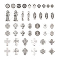 Craftdady 88Pcs Tibetan Cross Beads Antique Silver Alloy Crucifix Spacer Beads Western Charms Virgin Mary Charms for Crafts Mexican Bracelets Jewelry Making - color: Antique Silver-22 Styles