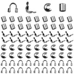 1400 Pieces Brass Tube Crimp Beads Wire Guardians Crimp Bead Knot Covers Bead Tips Knot Covers for DIY Bracelets Necklaces Jewelry Making Crafts Supplies(Gun Black) - color: Gun Black