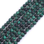 GEM-Inside 4mm Natural Stone Green Tiger Eye Frosted Matte Unpolished Round Beads for Jewelry Making Strand 15 inch - color: Green Tiger Eye, size: 4mm