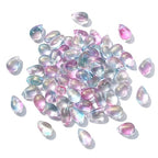 UR Urlifehall 100 Pcs Glass Teardrop Charms Transparent Spray Painted Glass Beads with Glitter Powder Beads for DIY Jewelry Crafts Making - color: 100pcs-9x6x6mm-glass teardrop beads