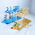 Earring Hanger Rack with 8 Mini Coat Hangers, Acrylic Earring Holder Display Stand, Ear Studs Hanging Earrings Organizer For Women Girls, Yellow - color: Yellow