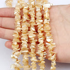 HAAMIIQII 5-8mm Natural Brown Mother of Pearl Shell Chips Irregular Chip Stone Loose Gemstone Beads Energy Healing Beads for Jewelry Making Strand 30 Inch - color: Brown Mother of Pearl Shell