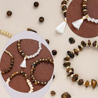 Xylise Jewelry Making Supplies Kit Natural Stone Beads for Irregular Natural Stone with for DIY Craft Bracelet Necklace Earrings for Adults (Tiger's Eye) - color: Tiger's Eye