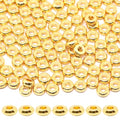 200Pcs 3mm Gold Flat Spacer Beads 18K Gold Plated Loose Beads for Jewelry Making DIY Bracelet Necklace Earring - size: 3mm