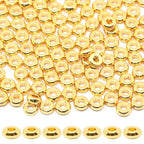 200Pcs 3mm Gold Flat Spacer Beads 18K Gold Plated Loose Beads for Jewelry Making DIY Bracelet Necklace Earring - size: 3mm
